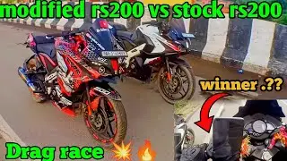 Modified rs200 vs stock rs200 drag race | rs200 bs4 vs rs200 bs7 drag race | rs200 drag race #rs200