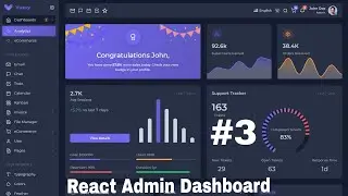 React Admin Dashboard Design|| With Material Design & Vuexy || Open Source || Real time project🔥 #3