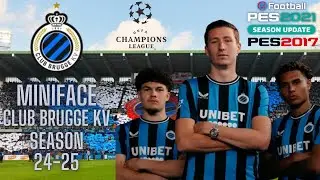 Miniface Club Brugge KV Season 24-25 For PES 2017 & PES 2021 (Compatible FL 2025)