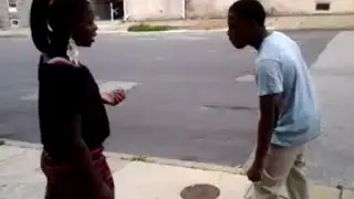 FIGHT IN THE HOOD between GIRL and her BOYFRIEND **gets violent**