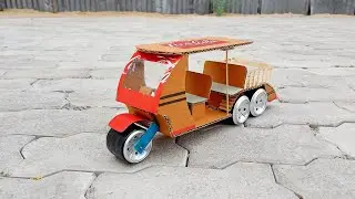 DIY: How To Make Electric Rickshaw (Tuk Tuk) with Coca Cola Cans - DIY at Home