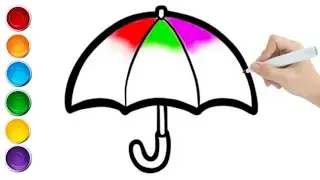 Drawing a umbrella for picture / How to draw umbrella for kids / Art for kids/ Draw a picture