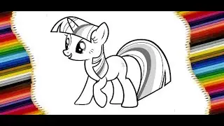 My Little Pony. Дружба-это чудо. Рисуем Пони Искорку. Раскраска.