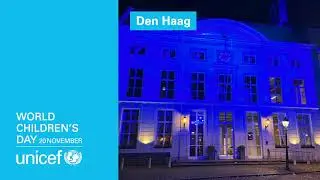 Blauwe verlichte gebouwen voor WorldChildrensDay 2022 in Nederland