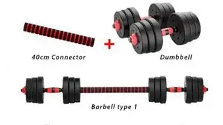 unboxing 10kg to 30kg pair Detachable Dumbbells set Pvc Gym equipment 2 in 1 Barbell
