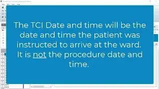 How to Reschedule a TCI Non Theatre or Surgical