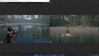 A Couple of Cavemen Going For a Swim
