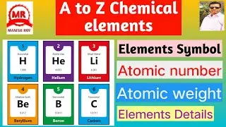 A to Z chemical elements with name, symbol, atomic number, atomic weight and some useful details