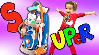 Unboxing  Vacuum cleaner toy a new children's cleaning kit! Video for children about Vacuum Cleaner