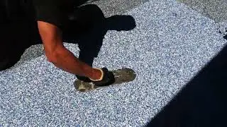 Closing EPDM granules in a large poured in place repair
