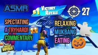 🎃 ASMR Gaming | Fortnite Tryhard Pro 27 Kills Mukbang Eating Halloween Cookies 먹방 🎮🎧Whispering😴💤