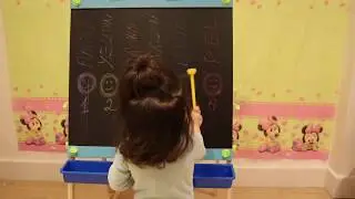 Learning Colors and Numbers with Wooden Easel
