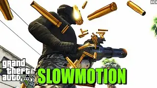 GTA 5 - MINIGUN IN SLOWMOTION - MAKE IT RAIN BULLET SHELLS - EPIC MOMENTS