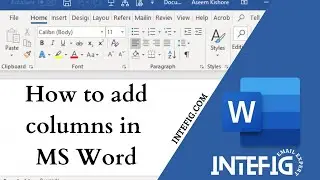 How to add columns in MS Word