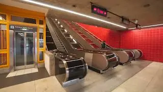 Sweden, Stockholm, Norsborg Subway station, U-Bahn, Metro, T-Bana, 4X escalator 5X elevator ride