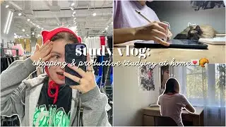 study vlog💌🥐: shopping and productive studying at home