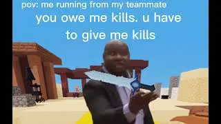 Pov you steal ur friend's kill (Low quality Bedwars meme)