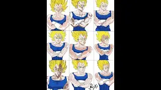 Majin Vegeta in different manga Styles - all on digital