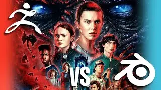 Zbrush vs Blender Side by Side Sculpt | Stranger Things