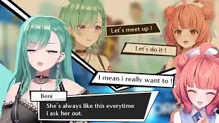 Beni teases Akarin on how she's just all talk about wanting to meet her.