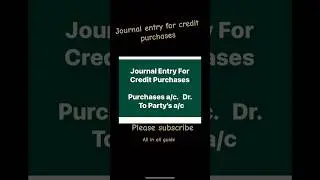 Journal Entry for Credit Purchases       #shorts #youtubeshorts #tallyprime