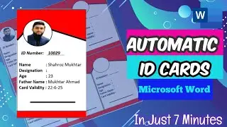 Create Automatic ID Cards in Microsoft Word | ms word tutorial