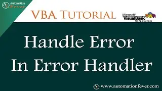 How To Handle Error In Error Handler | Excel VBA Tutorial in Hindi