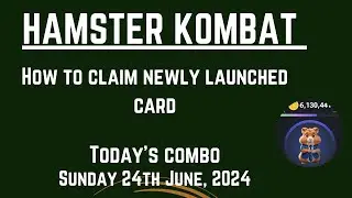 Claim Hamster Combo for 24th June and New Hamster Card