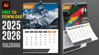 2025 - 2026 Free Wall Calendar Template Download For (Illustrator Template )