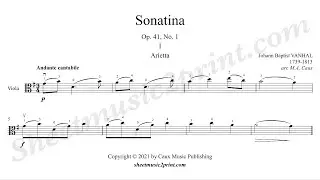 Vanhal : Sonatina op. 41, no. 1 (1/2 : Arietta) - Viola