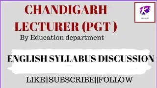 PGT ENGLISH CHANDIGARH|| SYLLABUS DISCUSSION