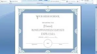 Word 2007 Tutorial 17 - Making A Certificate With A Template