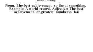 Record definition | Record meaning