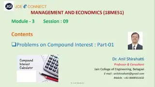 Manag & Eco : Problems on Compound Interest (Using Compound Interest Table) : Part-01 (Session 3_9)