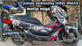 Proses pemasangan decal stiker N MAX  full body motif  naga