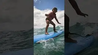 Buddy surfs Waikiki with Aunty Tammy Moniz!!!