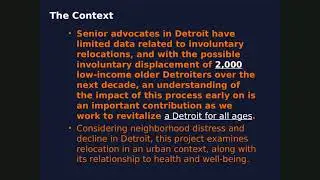 Addressing Health and Housing Concerns Aging Research and Community Outreach in Detroit, Michigan