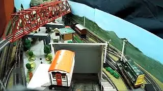 View of model railway layout from funicular railway
