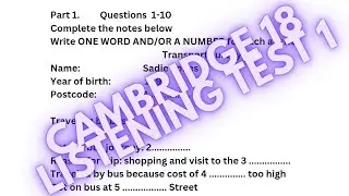 IELTS LISTENING PRACTICE TEST| CAMBRIDGE 18 LISTENING TEST |(PART 1) (TRANSPORT SURVEY)