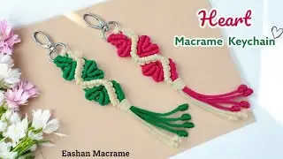Cute Macrame Heart Keychain 💕 | DIY Valentine Heart Making Tutorial