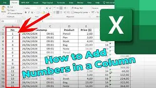 How to Add Numbers in a Column in Excel