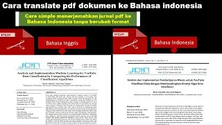 How to translate English PDF journals into Indonesian (2 ways to translate PDFs without changing ...
