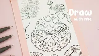 Draw with me - Sweet Dessert Drawing with Artline Pen