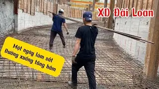 Một ngày làm sắt đường xuống tầng hầm của tòa nhà  14 tầng-xây dựng Đài Loan