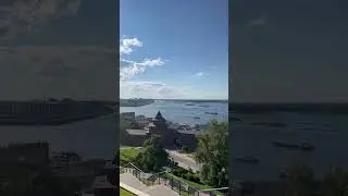 Слияние Волги и Оки Нижний Новгород #нижнийновгород #2023 #russia #world #ока #волга #shorts