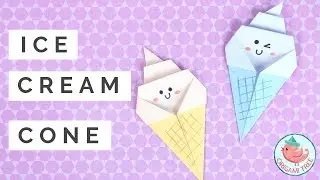 Origami Ice Cream Cone Tutorial (Swirl) - Easy for Beginners!