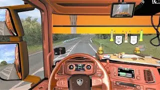 Euro Truck Simulator 2 (v1.35) - Scania Next Gen Tuning V8 Sound + Skin + Interior [Logging Trailer]