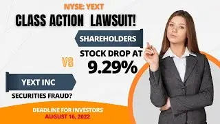 YEXT Stock Today (#YEXT) YEXT Stock News 📉 SHAREHOLDERS In Yext Inc Securities Class Action $YEXT