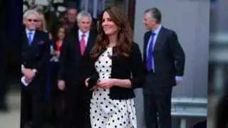 PREGNANT DUCHESS KATE WORKS HER HIGH STREET MAGIC IN A DOTTY DRESS