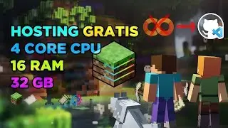 como crear un server de minecraft en github 16GB de RAM 32GB FREE